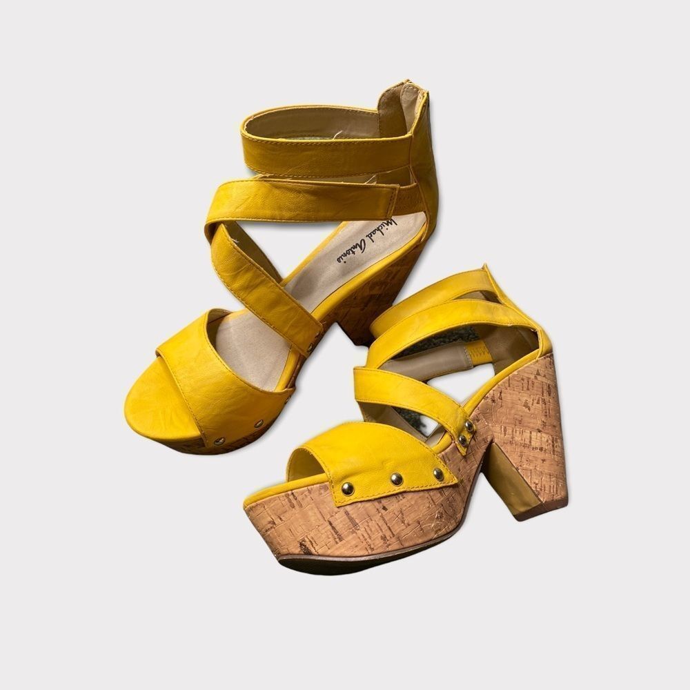 Michael ANTONIO | Yellow Cork Wedge Heels